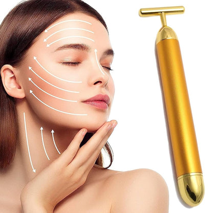 24K Gold Beauty Bar Electric Facial Massage Roller